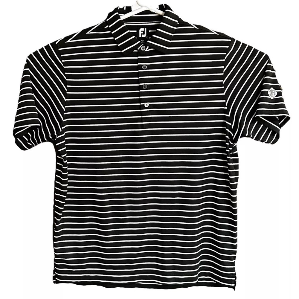 FootJoy Men's Golf Polo Shirt Large Striped Athleisure Performance FJ 24” X 30”